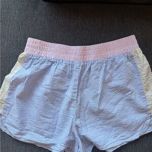 Forever 21 Blue and Pink Striped Seersucker Shorts